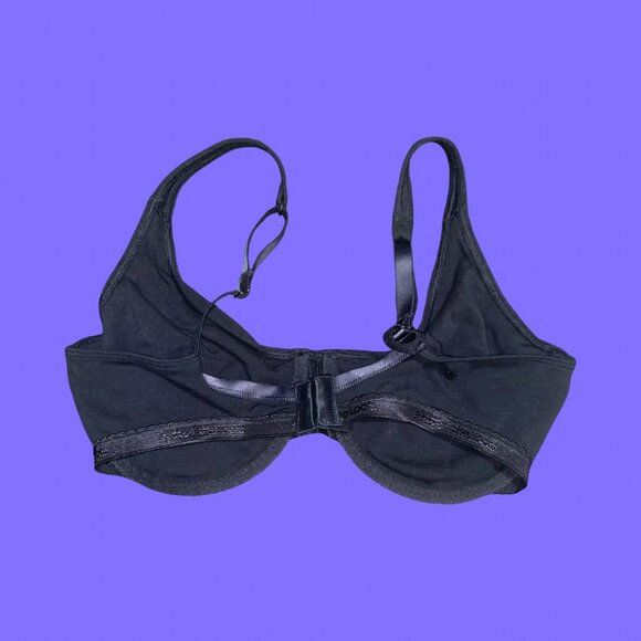 Sz.36D*Fruit of the Loom*Black Unlined Bra - Picture 3 of 6
